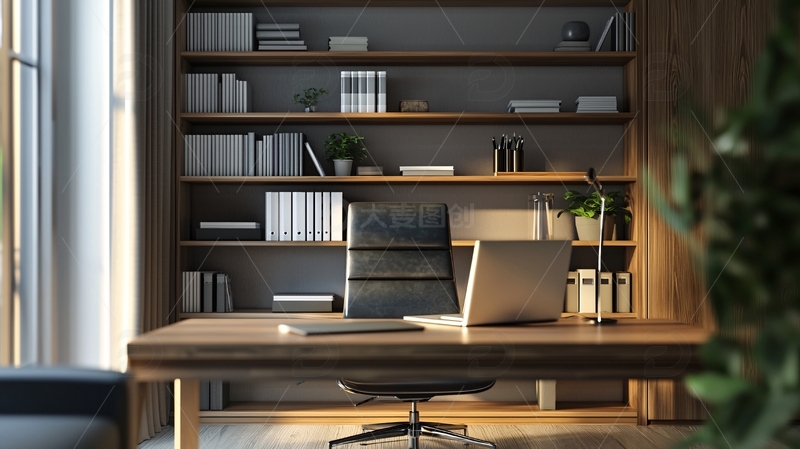 高清大图下载【趣麦麦图】现代简约书房