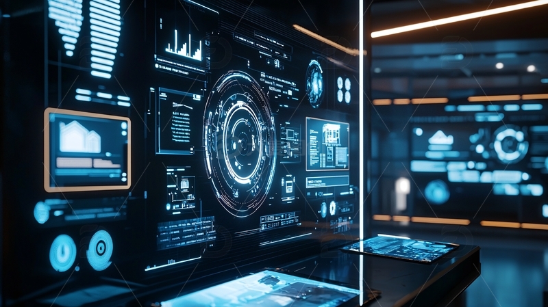 高清大图下载【趣麦麦图】科技感十足的蓝色数据界面