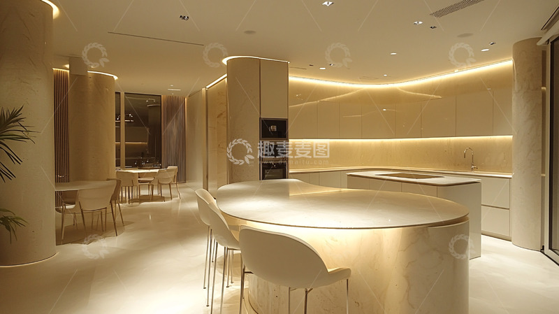 高清大图下载【趣麦麦图】现代轻奢开放式厨房