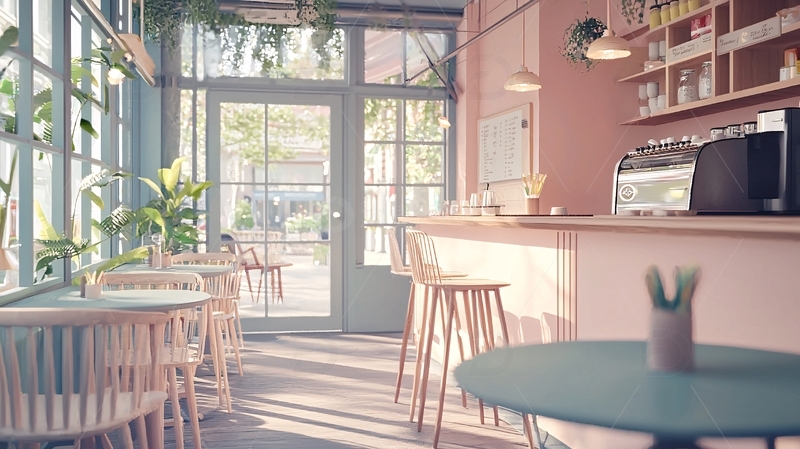 高清大图下载【趣麦麦图】清新文艺咖啡馆室内设计