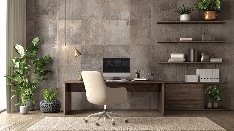 高清大图下载【趣麦麦图】现代简约风格家居办公空间