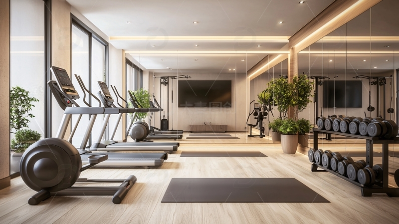 高清大图下载【趣麦麦图】高端公寓健身房