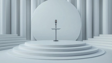 简约白色舞台麦克风