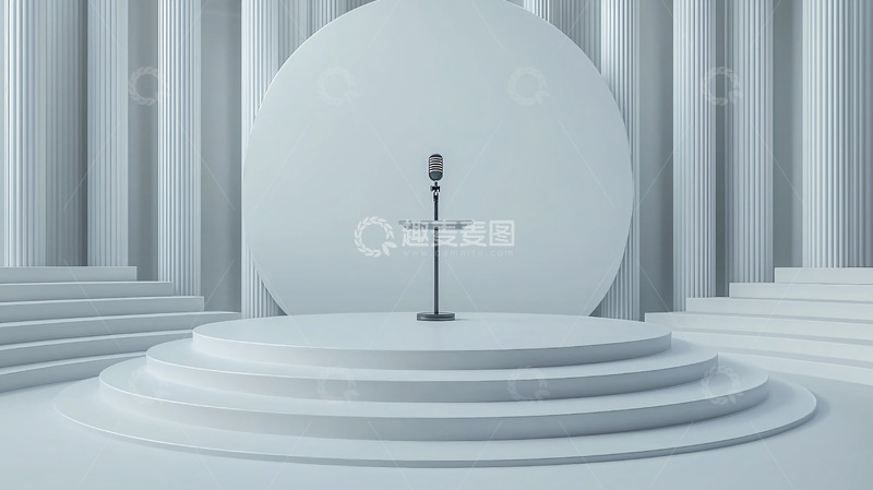 高清大图下载【趣麦麦图】简约白色舞台麦克风