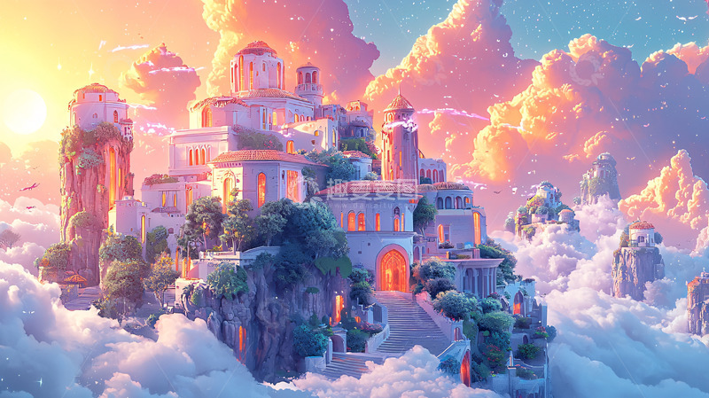 高清大图下载【趣麦麦图】云端城市