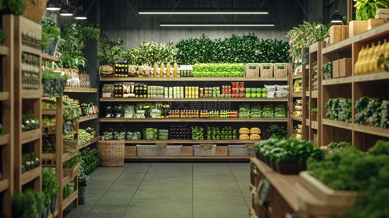 高清大图下载【趣麦麦图】绿色健康超市