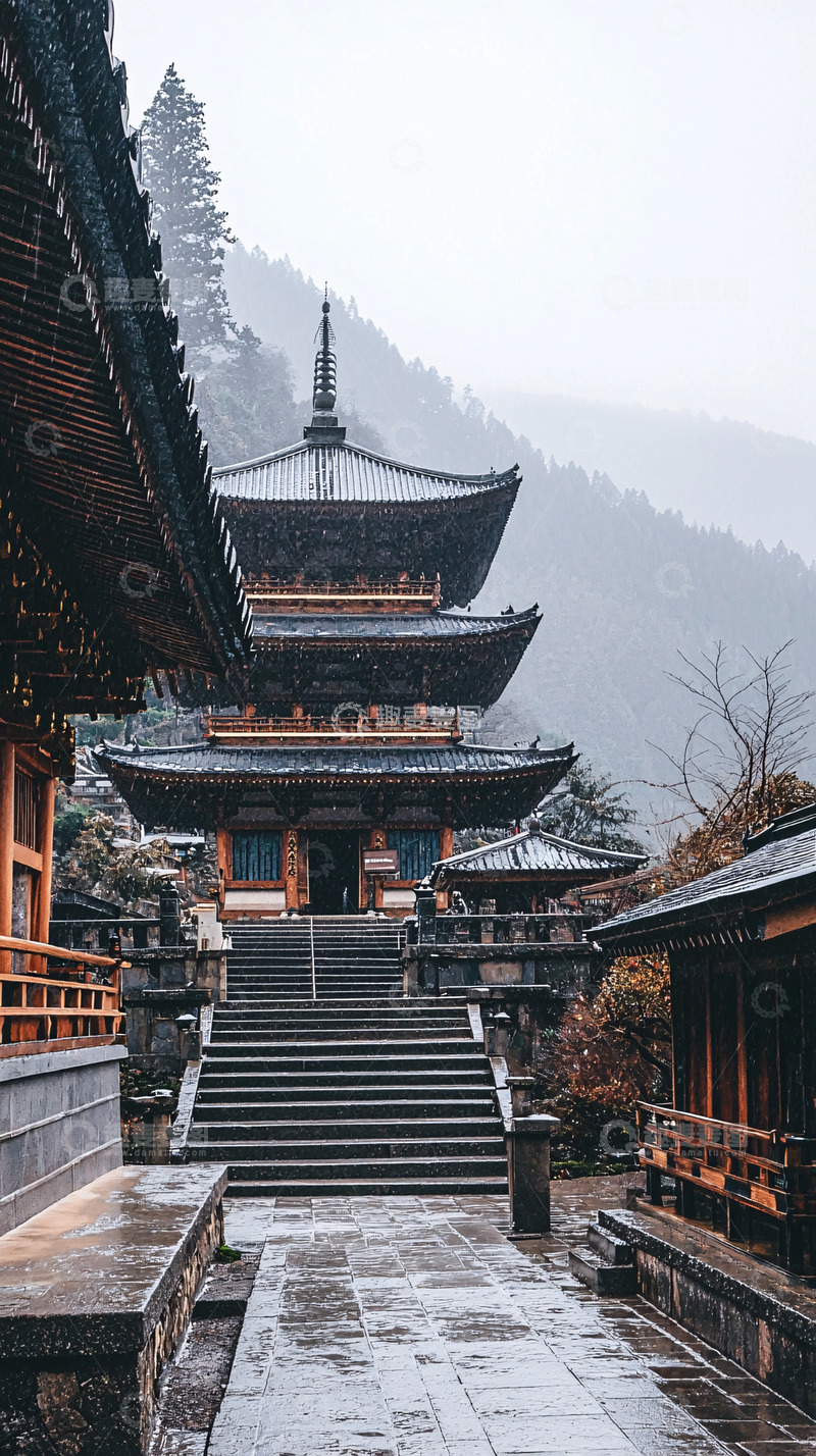 高清大图下载【趣麦麦图】古色古香的日式寺庙建筑