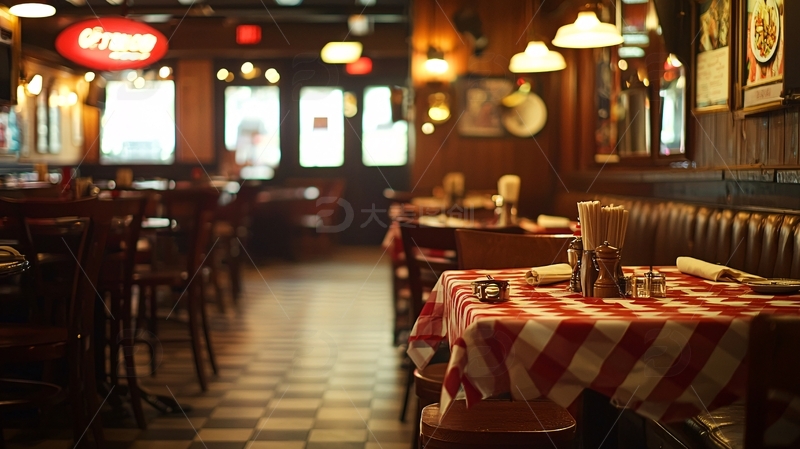 高清大图下载【趣麦麦图】复古餐厅室内场景