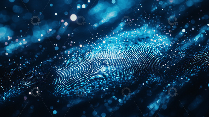 高清大图下载【趣麦麦图】蓝色粒子指纹