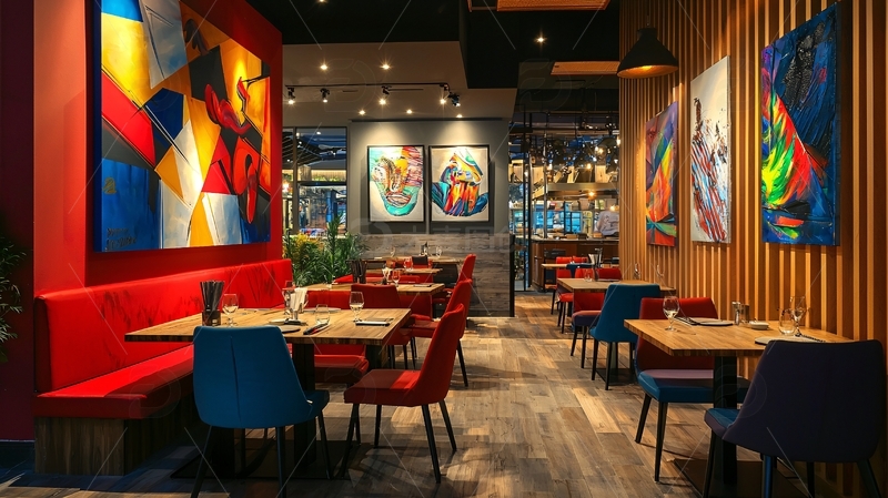 高清大图下载【趣麦麦图】现代艺术餐厅室内设计