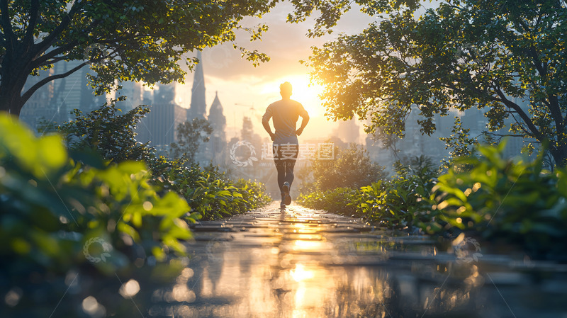 高清大图下载【趣麦麦图】阳光下奔跑的男子