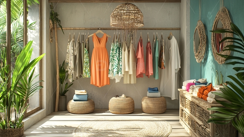 高清大图下载【趣麦麦图】热带度假风服装店陈列