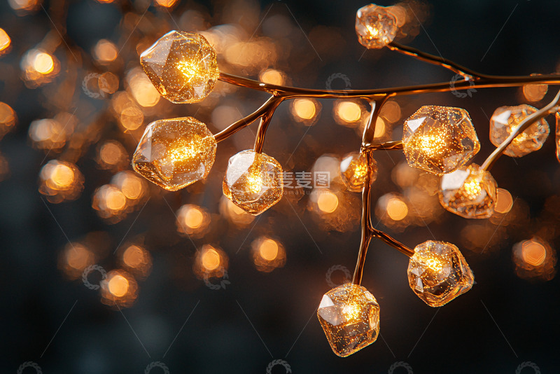 高清大图下载【趣麦麦图】晶莹剔透的暖色系灯光