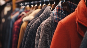 衣物陈列架上的各种外套