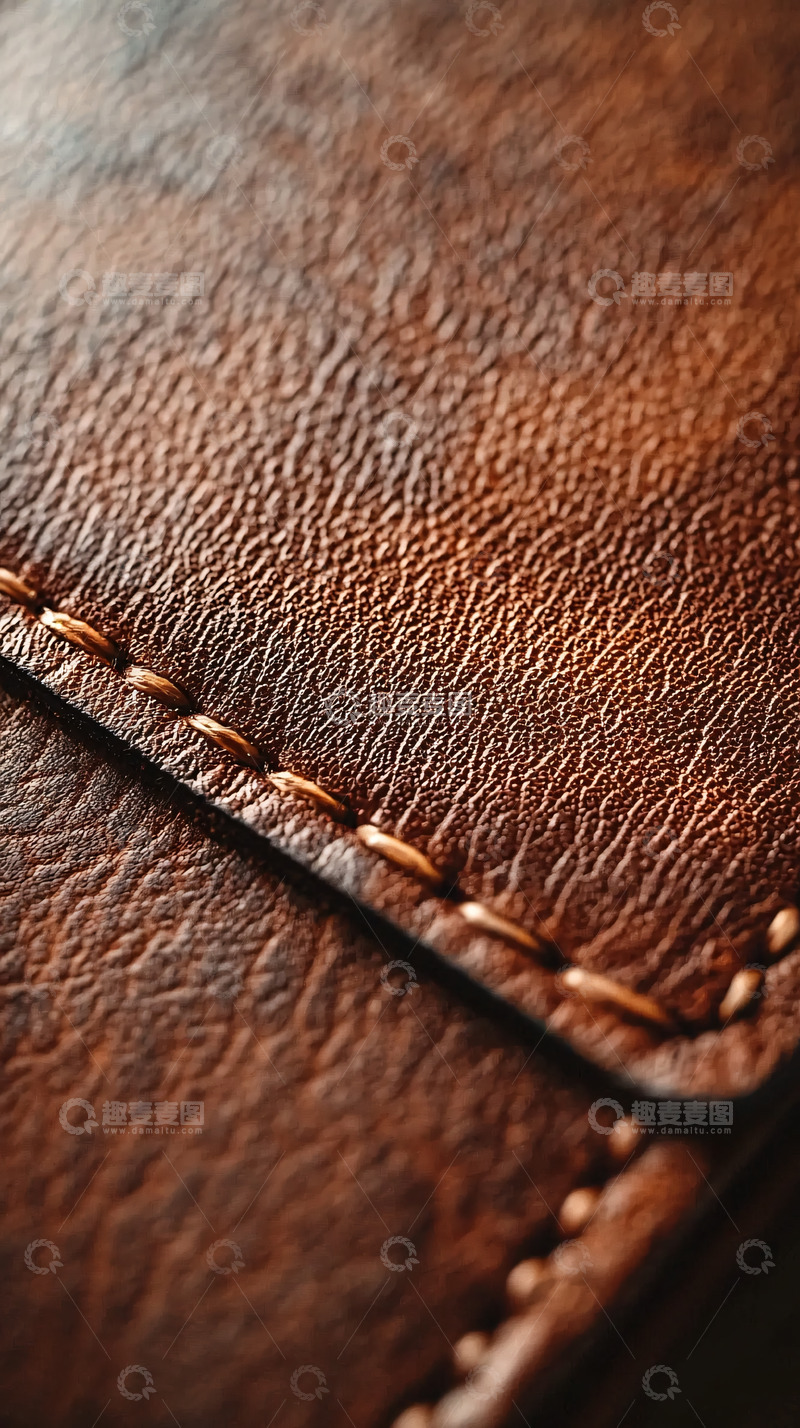 高清大图下载【趣麦麦图】棕色皮革特写