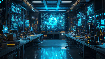 未来科技感的控制室