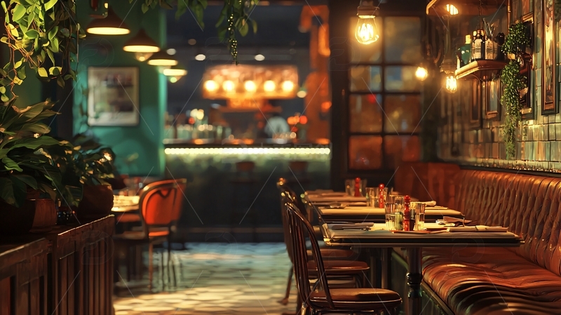 高清大图下载【趣麦麦图】复古餐厅室内环境