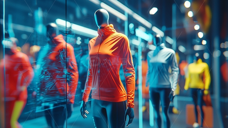 高清大图下载【趣麦麦图】炫酷运动服饰橱窗展示