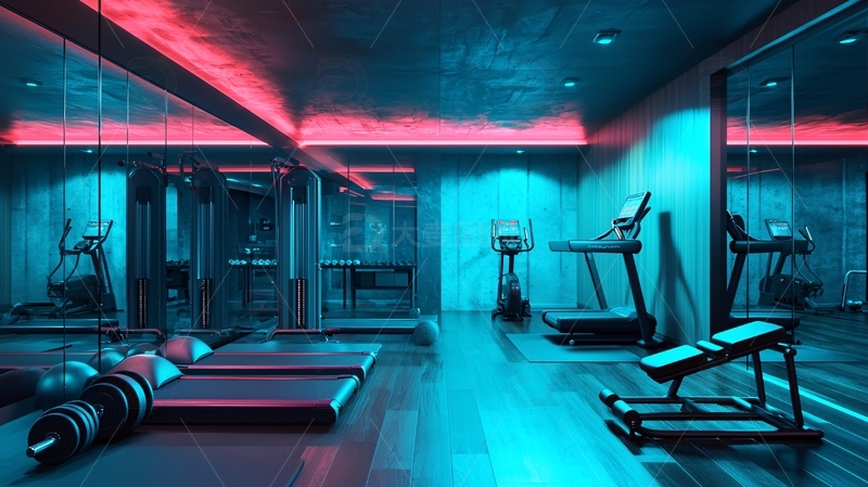 高清大图下载【趣麦麦图】私家健身房炫酷灯光设计