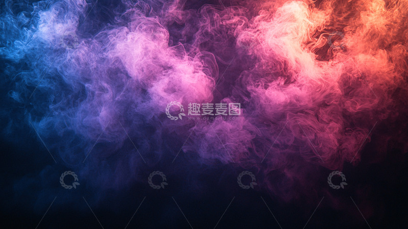 高清大图下载【趣麦麦图】彩色烟雾弥漫夜空
