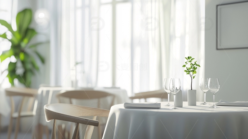 高清大图下载【趣麦麦图】明亮简约餐厅室内场景