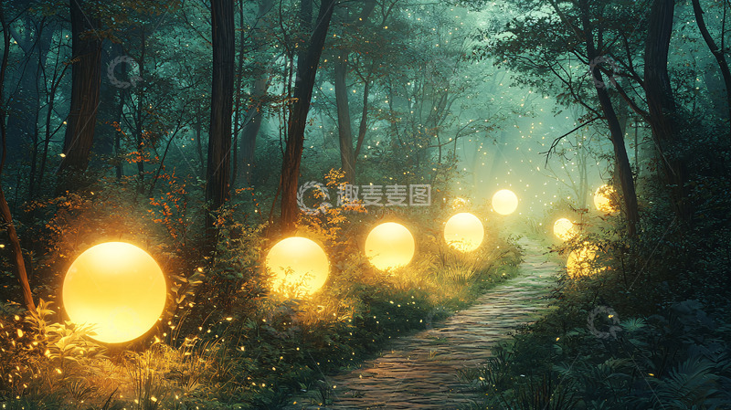 高清大图下载【趣麦麦图】雾气森林小路
