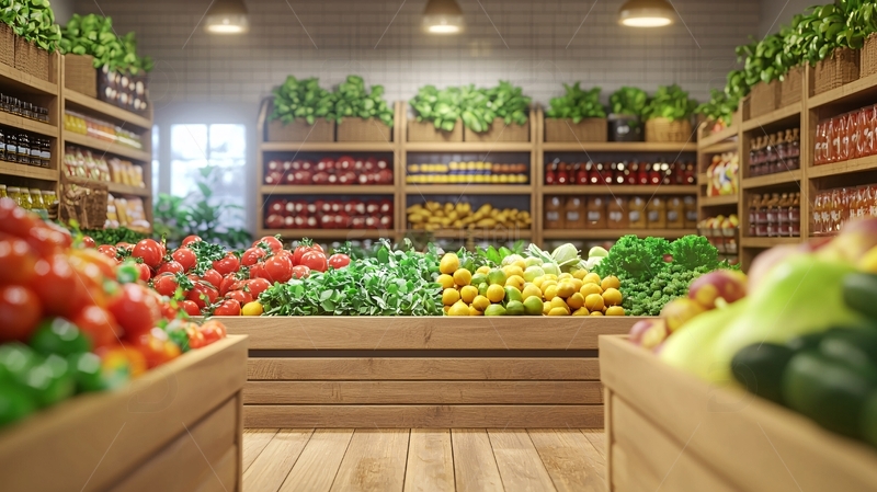 高清大图下载【趣麦麦图】琳琅满目的农产品超市