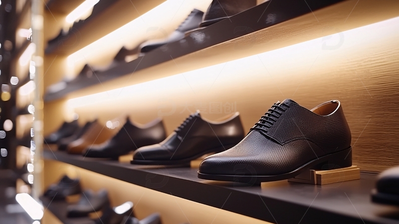 高清大图下载【趣麦麦图】高端皮鞋陈列