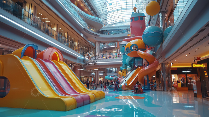 高清大图下载【趣麦麦图】商场室内儿童游乐设施