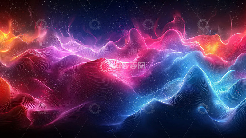 高清大图下载【趣麦麦图】炫彩流体能量波纹