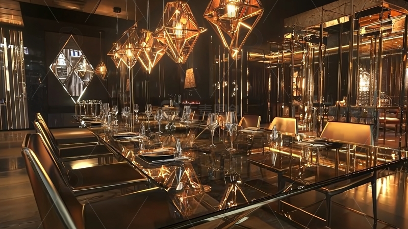 高清大图下载【趣麦麦图】奢华黑色系餐厅