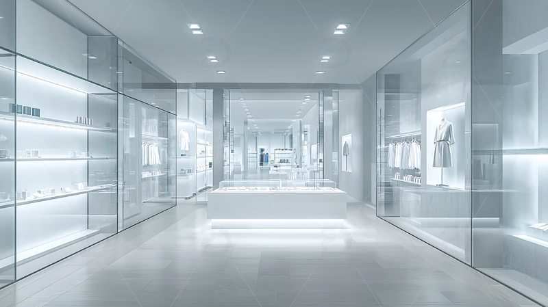 高清大图下载【趣麦麦图】极简风格白色服装店