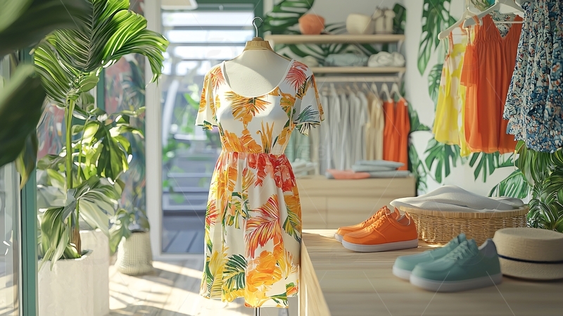 高清大图下载【趣麦麦图】夏日度假风服装店