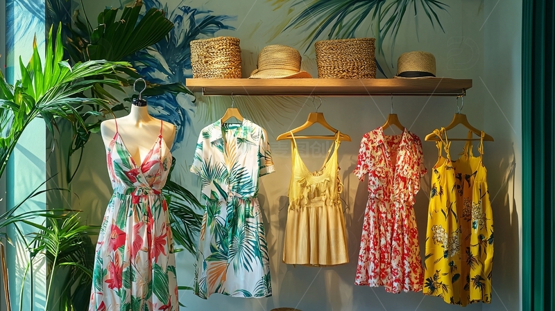 高清大图下载【趣麦麦图】热带风情夏日连衣裙