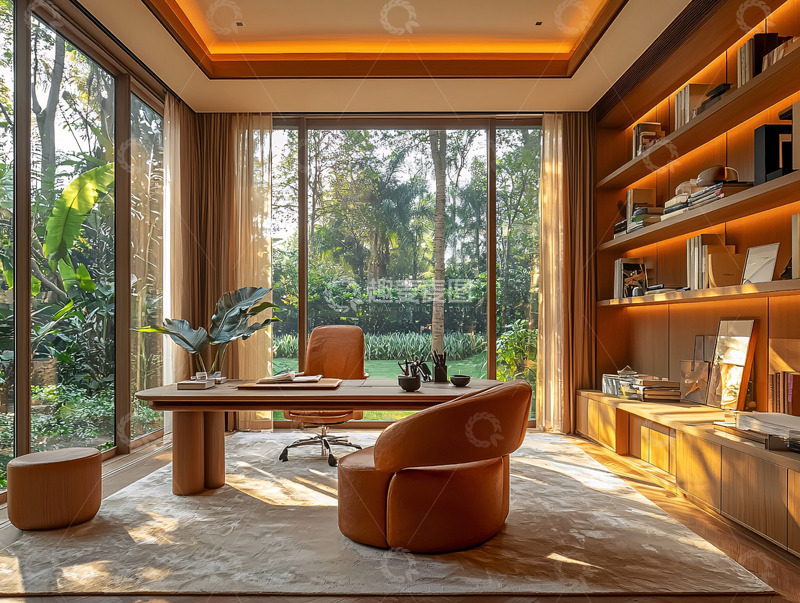 高清大图下载【趣麦麦图】高端大气现代书房