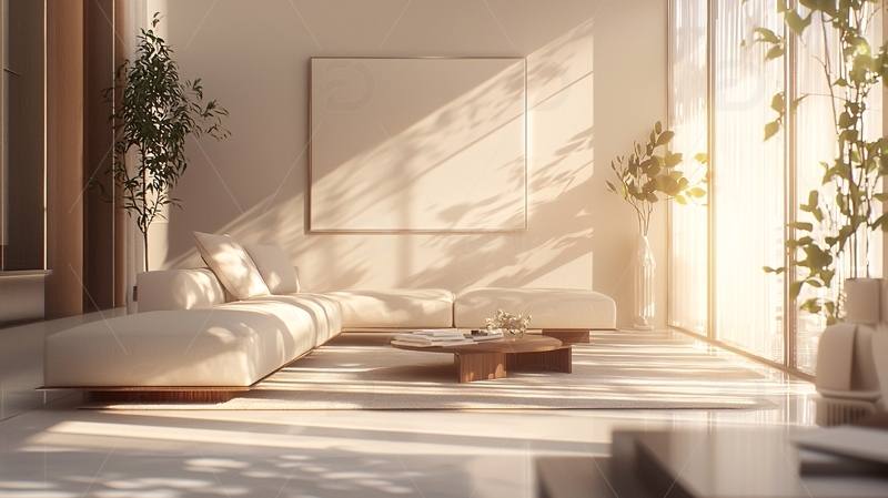 高清大图下载【趣麦麦图】极简风客厅阳光洒满