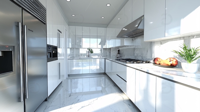 高清大图下载【趣麦麦图】现代简约白色橱柜厨房