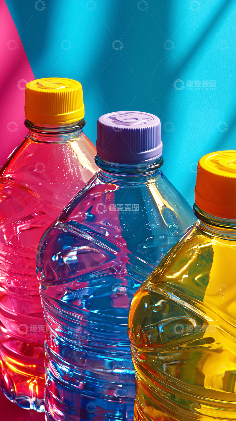 高清大图下载【趣麦麦图】彩色塑料瓶