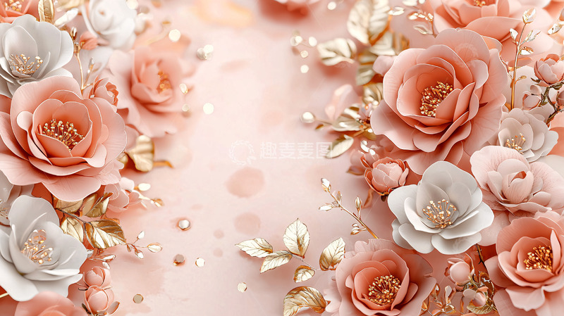 高清大图下载【趣麦麦图】粉色玫瑰花背景