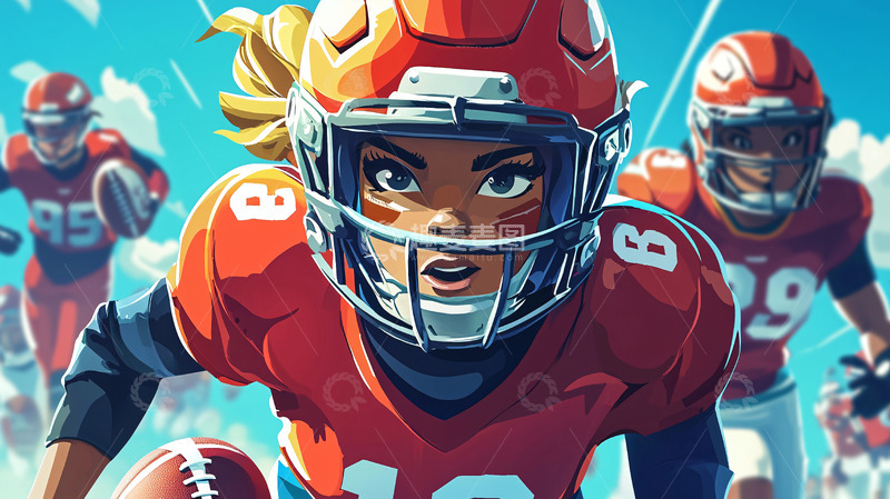 高清大图下载【趣麦麦图】女性橄榄球运动员