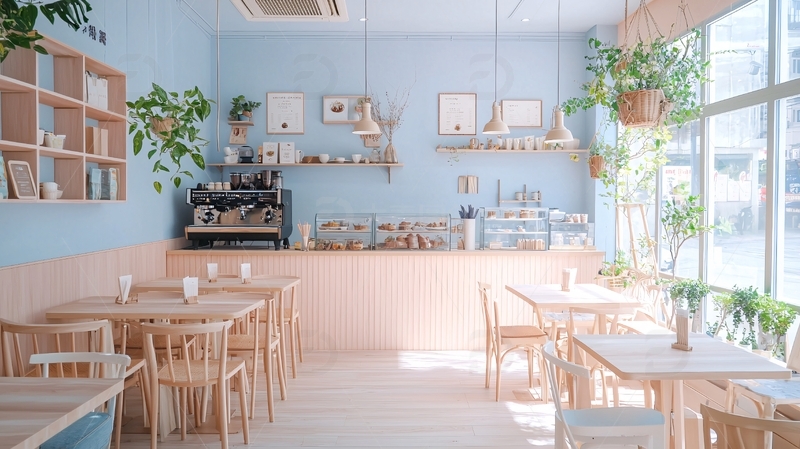 高清大图下载【趣麦麦图】清新北欧风咖啡店室内