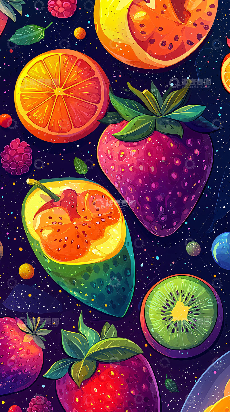 高清大图下载【趣麦麦图】彩虹水果