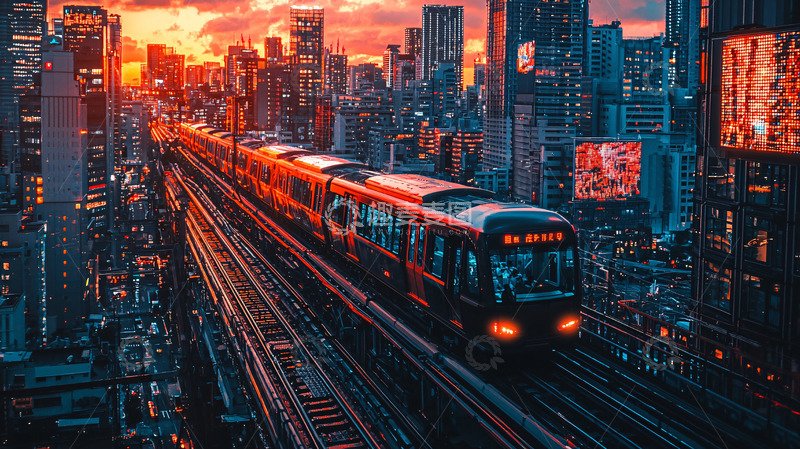 高清大图下载【趣麦麦图】未来都市列车