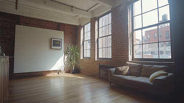 阳光洒进砖墙房间