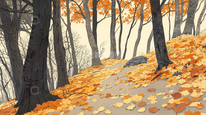 高清大图下载【趣麦麦图】秋季森林小路