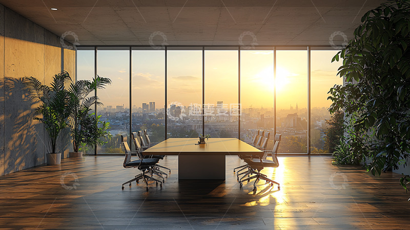 日出都市景观会议室