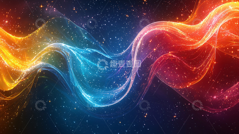 高清大图下载【趣麦麦图】绚丽的光线波纹背景