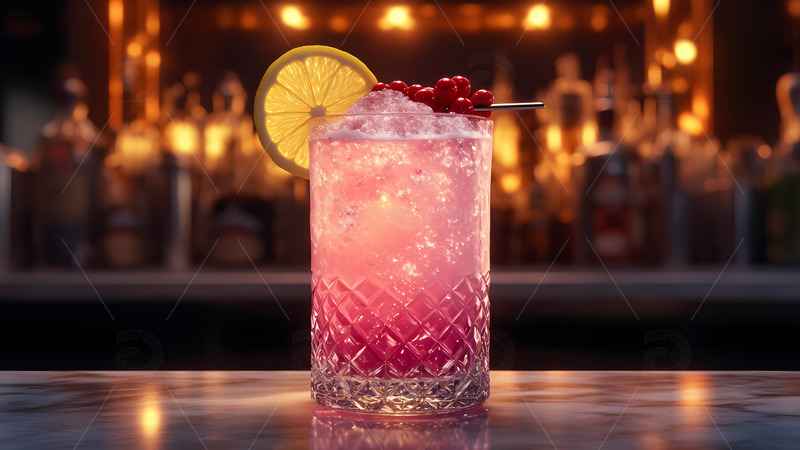 高清大图下载【趣麦麦图】饮品系列梦幻晚霞粉色鸡尾酒摄影图