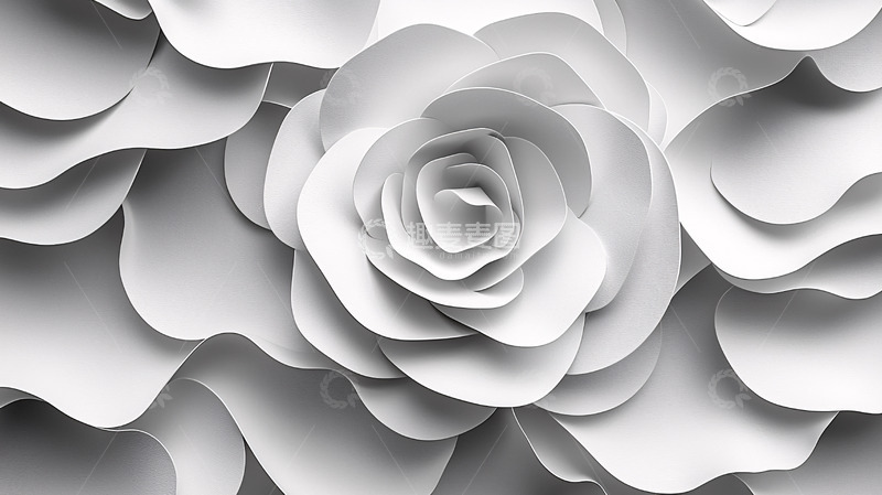 高清大图下载【趣麦麦图】白色纸质玫瑰花