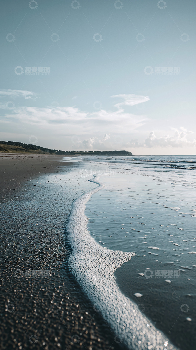 高清大图下载【趣麦麦图】平静海滩的清晨